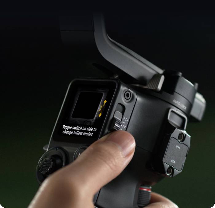 DJI RS 4 chuyển đổi các chế độ gimbal nhanh chóng